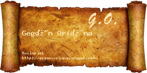 Gegán Oriána névjegykártya
